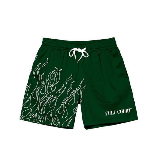 Basketball Shorts - Flames (Green)